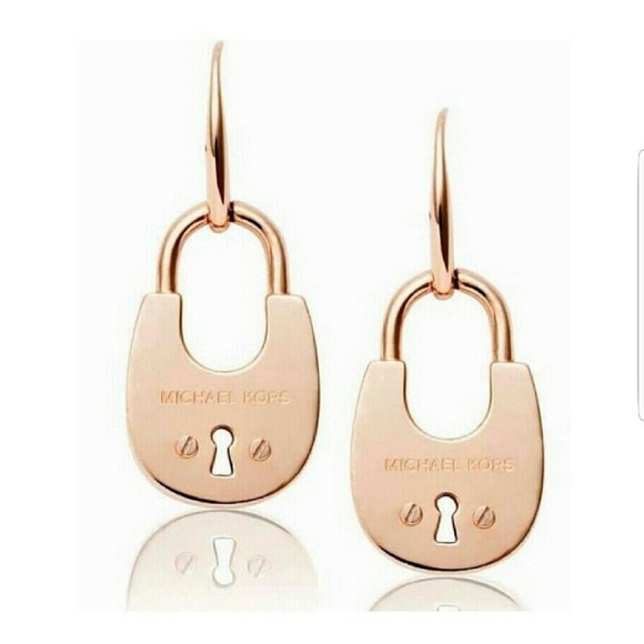 mk lock earrings